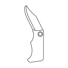 outline hunting knife tool equipment camping vector illustration eps 10