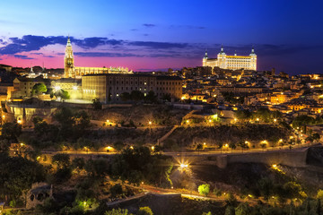 Fototapeta na wymiar Toledo cityscape at sunset. Toledo, Spain.