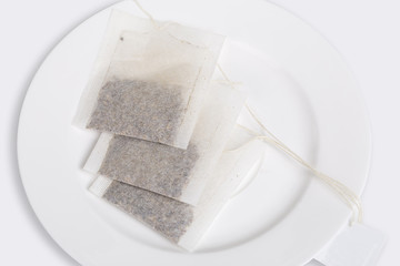 Tea Bag isolated on White .