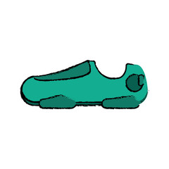 drawing green sneaker shoe run fitness gym vector illustration eps 10