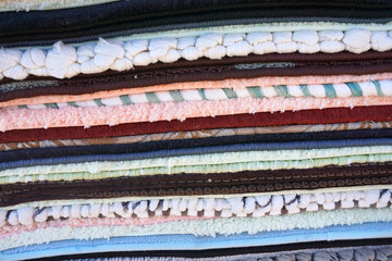 close up on stacking carpet