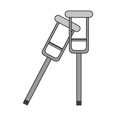Crutches icon. Medical health care hospital and emergency theme. Isolated design. Vector illustration