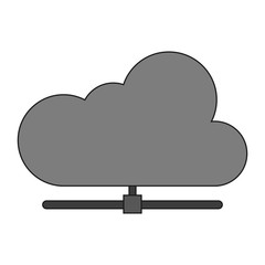 Cloud computing icon. Storage technology virtual and network theme. Isolated design. Vector illustration