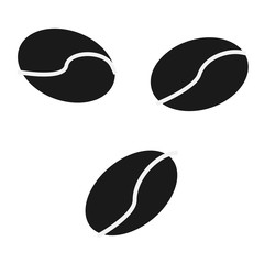 Coffee beans icon. Simple flat logo of coffee beans on white bac