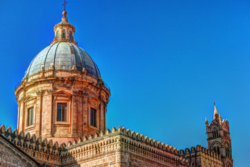 Obraz premium View of Palermo Cathedral church, Sicily, Italy