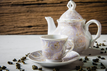 Hot tea on the table