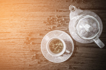 Hot tea on the table