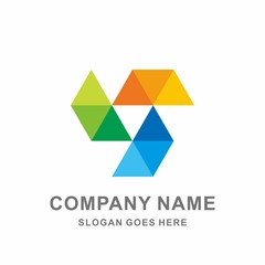 Fototapeta premium Geometric Circular Triangle Pattern Decoration Interior Architecture Business Company Stock Vector Logo Design Template