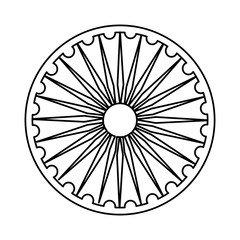 Ashoka Chakra symbol icon vector illustration graphic design