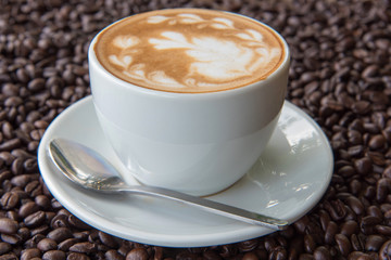 Coffee Latte and Coffee beans