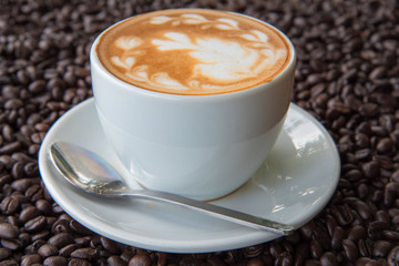 Coffee Latte and Coffee beans