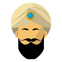 Indian man with turbant icon vector illustration graphic design