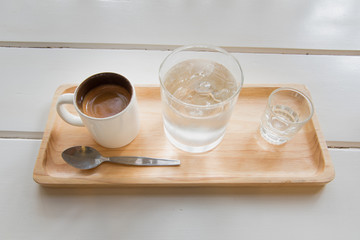 Coffee espresso with water