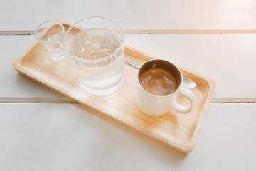 Coffee espresso with water