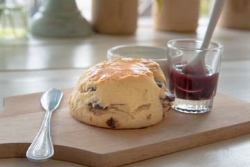 chocolate scones or fruit scone
