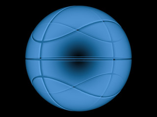 x ray basketball ball isolated on black