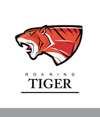 Tiger. Fearless tiger, Roaring Predator. Roaring Tiger. Elegant tiger head combine with text.