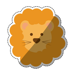 Cute lion cartoon icon vector illustration graphic design