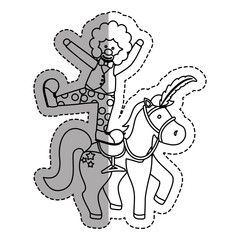 Circus clown cartoon icon vector illustration graphic design