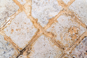 Old brown stone tiles, background, close-up
