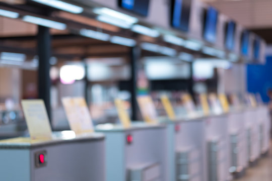 Blurry image of Airport check in terminal