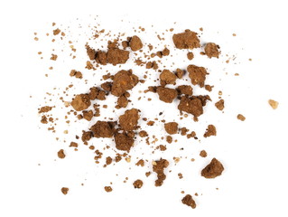 pile dry soil isolated on white background