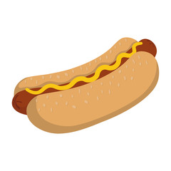 Hot dog fast food icon vector illustration graphic design