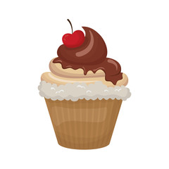 Delicious cupcake dessert icon vector illustration graphic design