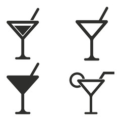 Cocktail icon set.