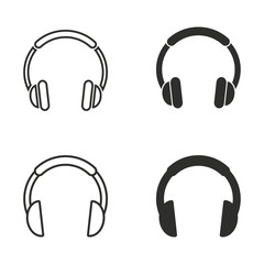 Headphone icon set.