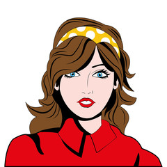 Woman comic face icon vector illustration graphic design