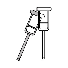Crutches icon. Medical health care hospital and emergency theme. Isolated design. Vector illustration