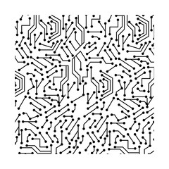 Computer chip circuit icon vector illustration graphic design