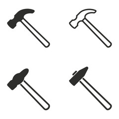 Hammer icon set.