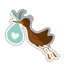Newborn baby stork cartoon icon vector illustration graphic design