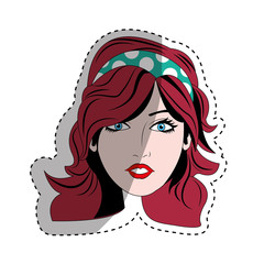 Woman comic face icon vector illustration graphic design