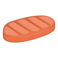 Meat cutlet icon. Cartoon illustration of meat cutlet vector icon for web