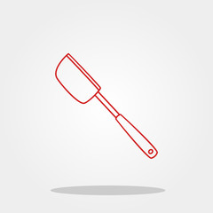 Soup spoon cute icon in trendy flat style isolated on color background. Kitchenware symbol for your design, logo, UI. Vector illustration, EPS10.