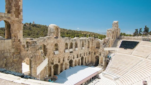 The Odeon of Herodes Atticus Theater in Athens Greece and Ancient Greek Concert Venue at the Acropolis