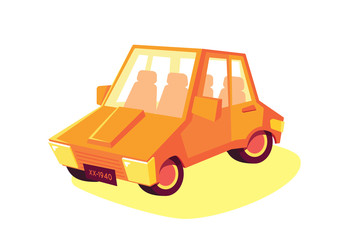 Naklejka premium car transporter illustration vector