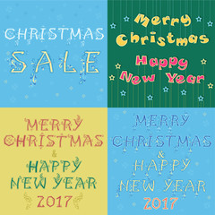 Christmas cards with texts by artistic font