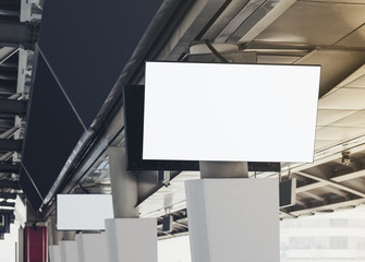 Blank LCD Screen display mock up banner Subway station 