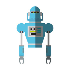 Robot cartoon icon. Robotic technology machine cyborg and science theme. Isolated design. Vector illustration