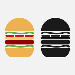 burger icon  in black and color variants