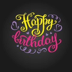happy birthday -hand lettering, handmade calligraphy