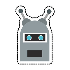 Obraz premium Robot cartoon icon. Robotic technology machine cyborg and science theme. Isolated design. Vector illustration