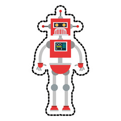 Robot cartoon icon. Robotic technology machine cyborg and science theme. Isolated design. Vector illustration