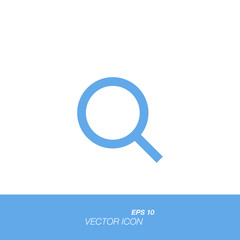 Search icon in flat style isolated on white background.