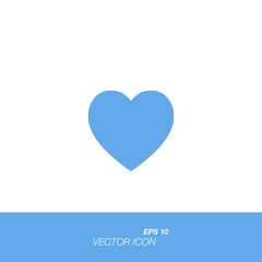 Heart icon in flat style isolated on white background.