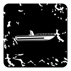 Powerboat icon. Grunge illustration of powerboat vector icon for web